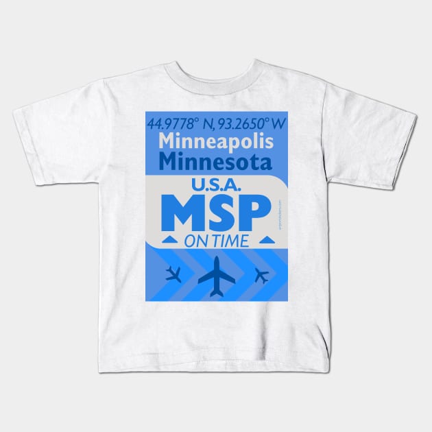 MSP airport Minneapolis Minnesota 28092021 Kids T-Shirt by Woohoo